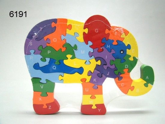 Afbeelding van het spel Houten olifant met cijfers en letters