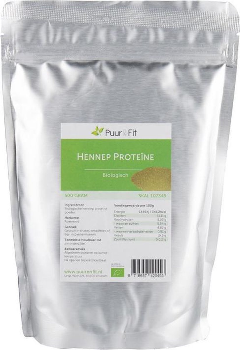 Goedkoopste Puur&Fit Hennep proteïne biologisch - 500 gram