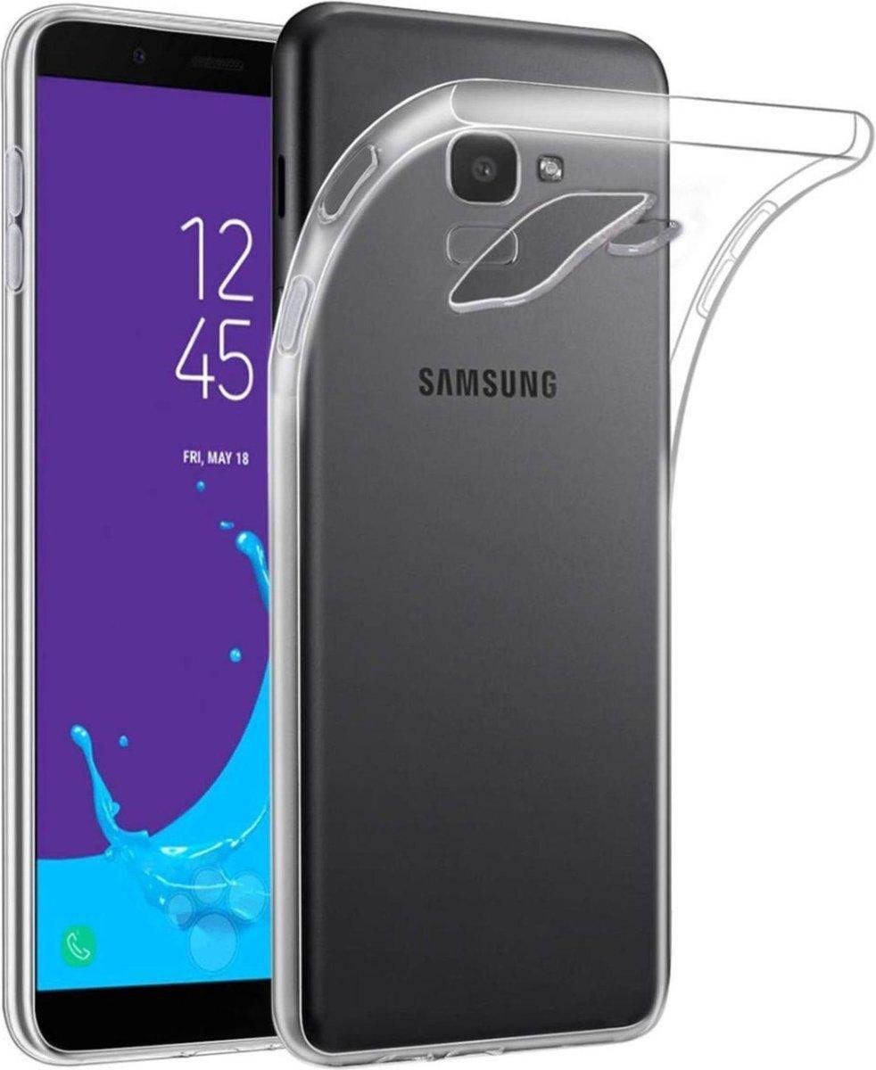 Samsung J6+ hoesje transparant - Flexibel Jelly cover Samsung Galaxy J6 Plus hoesje - Transparant - (Let op: PLUS variant)