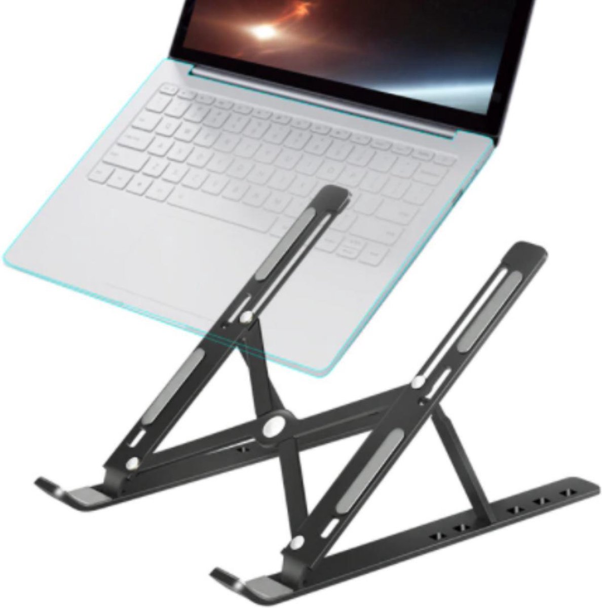 STRADING - Ergonomische laptop standaard |Zwart | laptop standlaptopstandaard | laptophouder