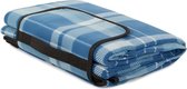 Picknickkleed - 200 x 150 cm - Lichtblauw geruit - met handvat - waterafstotende onderkant