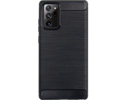 BMAX Carbon soft case hoesje geschikt voor Samsung Galaxy Note 20 / Soft cover / Telefoonhoesje / Beschermhoesje / Telefoonbescherming - Zwart