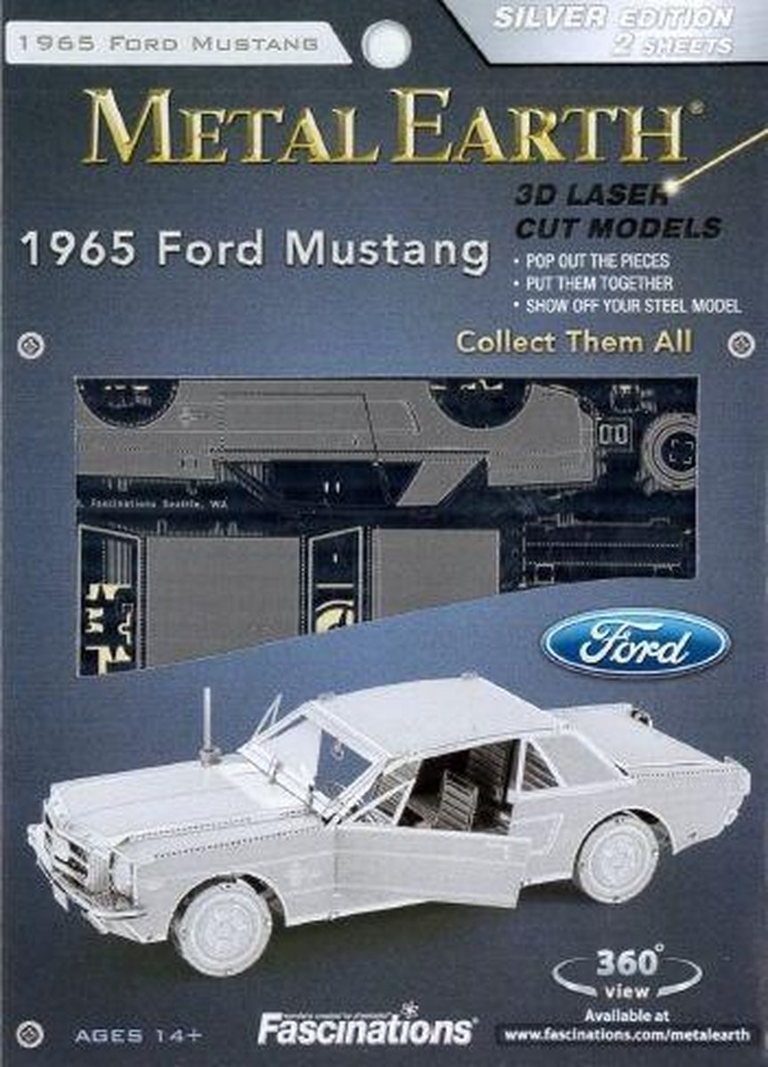 Metal Earth Modelbouw 3D Ford Mustang Coupe - Metaal — afbeelding 11