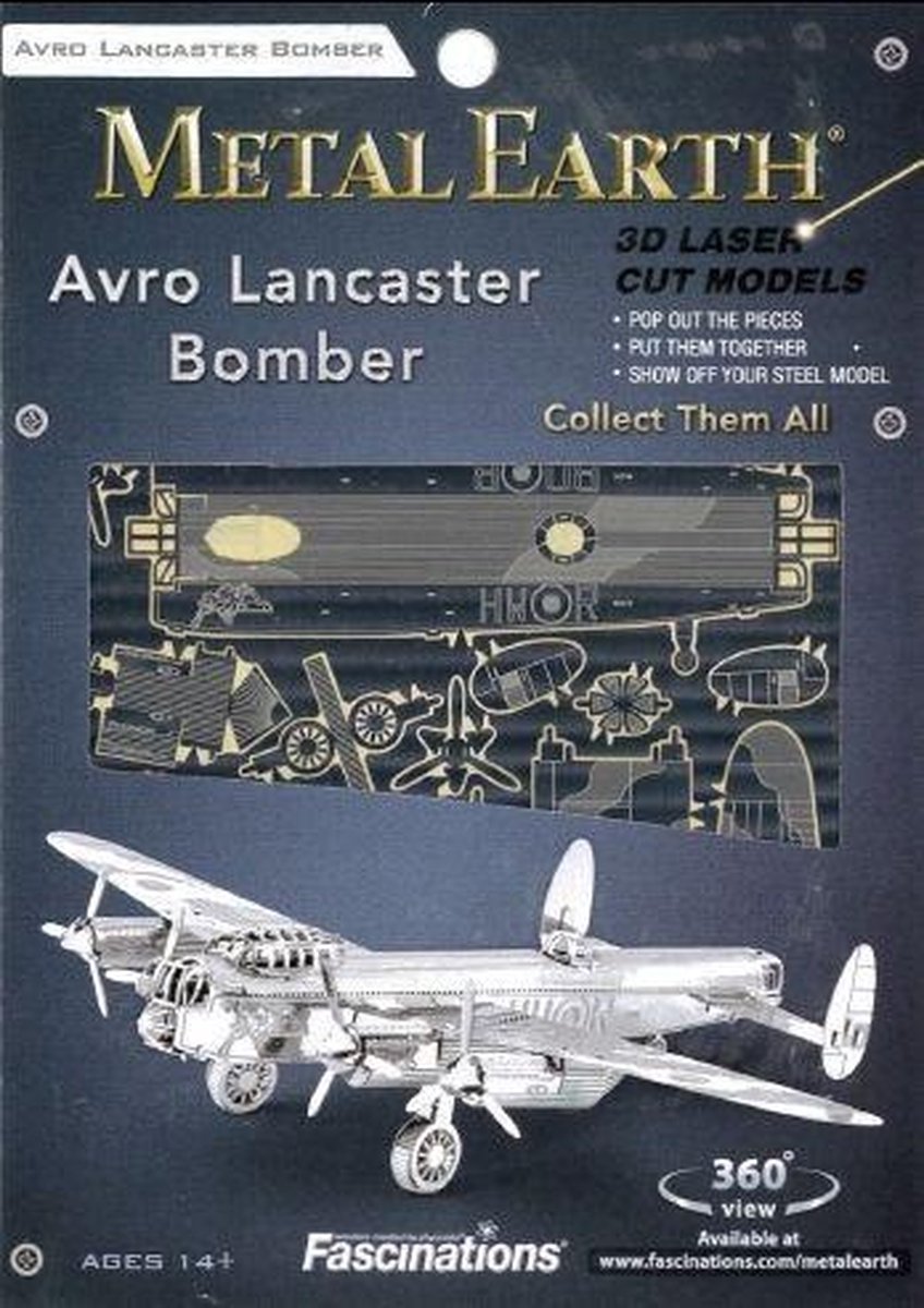Metal Earth Modelbouw 3D Lancaster bommenvliegtuig - Metaal — afbeelding 11