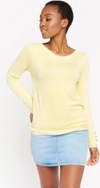 LOLALIZA Basic trui met ronde hals - Geel - Maat M