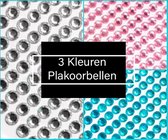 100 Plakoorbellen- geen gaatjes nodig- 6 mm- wit-Roze-Aqua- Volwassen-Kinderen- Charme  Bijoux