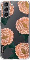 Casetastic Samsung Galaxy S21 4G/5G Hoesje - Softcover Hoesje met Design - Winterly Flowers Print