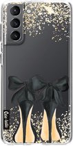 Casetastic Samsung Galaxy S21 4G/5G Hoesje - Softcover Hoesje met Design - Sparkling Shoes Print