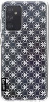 Casetastic Samsung Galaxy A52 (2021) 5G / Galaxy A52 (2021) 4G Hoesje - Softcover Hoesje met Design - Geometric Lines Silver Print