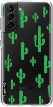 Casetastic Samsung Galaxy S21 Plus 4G/5G Hoesje - Softcover Hoesje met Design - American Cactus Green Print