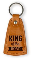 Sleutelhanger | Imitatieleer | Bruin | King of the road