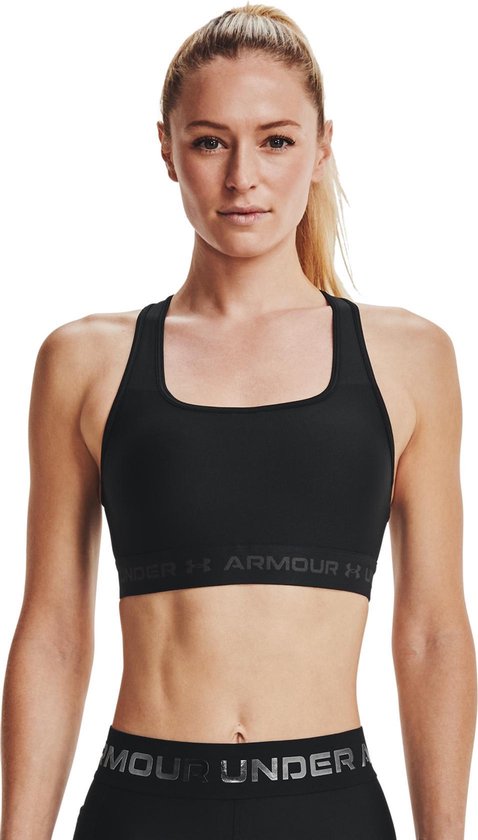 Under Armour Crossback Mid Sportbeha Dames Zwart Maat M