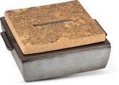 Dutchdeluxes - Ovenschaal Medium - Mat Platinum - Keramiek - Incl. Deksel en Onderzetter - 27x24x10 cm