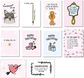 Liefs Jansje | Liefdeskaarten | Valentijn | Wenskaarten met een knipoog | 10 kaarten + envelop & sluitsticker