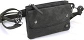 Klein schouder-heuptasje, crossbodytasje met voorflap, anti skim tasje, zwart, I'm Dutch