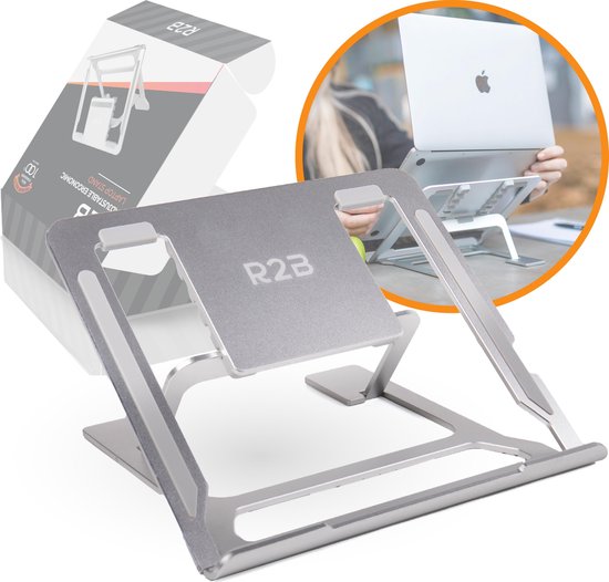 R2B® Laptop standaard verstelbaar en opvouwbaar - Model Eindhoven