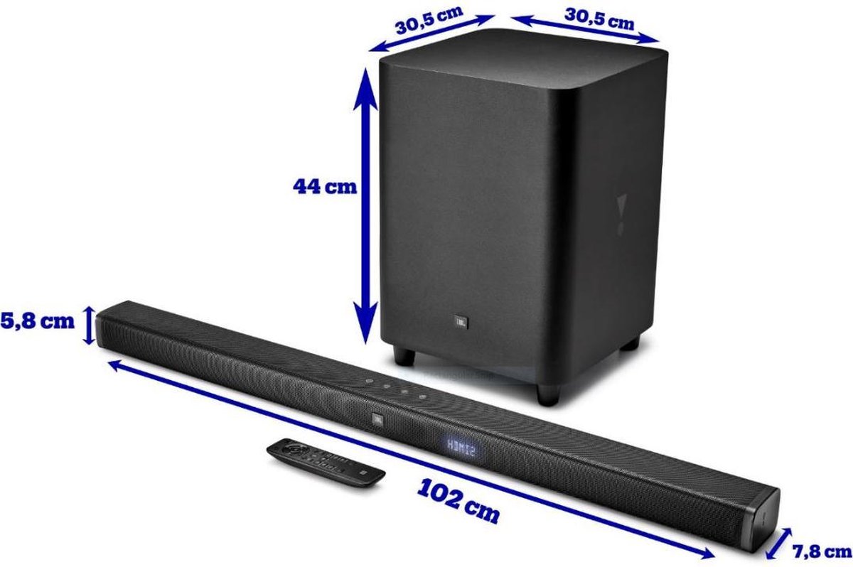 JBL Bar 3.1 Soundbar - Krachtige Soundbar met Draadloze Subwoofer