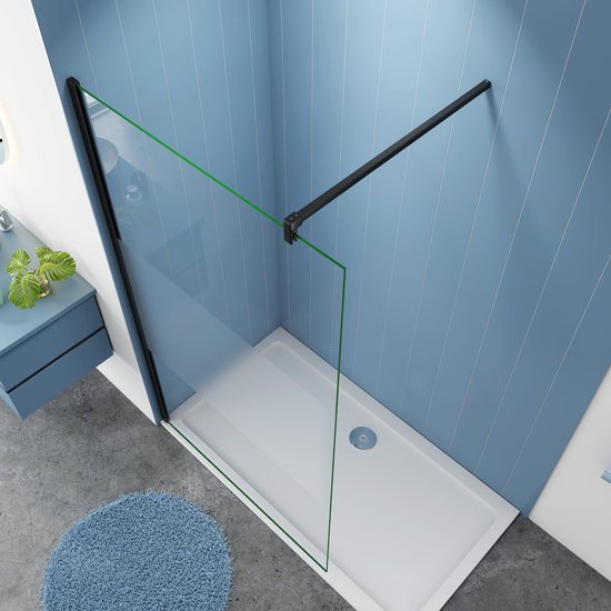 Douche à l'italienne Chrysanthemum 1000x2000 10mm Verre Semi Satiné Noir Mat