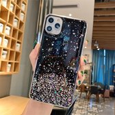 iPhone 11 Siliconen Case Zwart Met Glitter