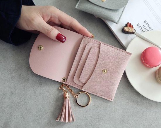 Mini portefeuilles en cuir porte-cartes portefeuille femme violet | bol