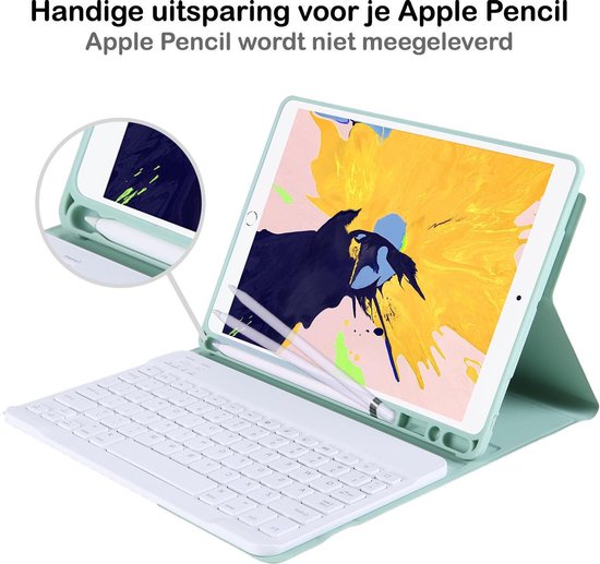 Étui clavier Bluetooth iPad 10.2 2019/2020 avec découpe Apple Pencil - Vert menthe
