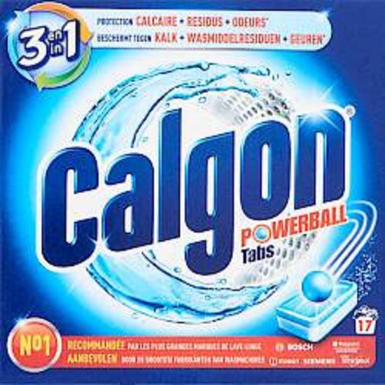 Calgon Powerball Tabs 3 in 1 - Wasmachine Reiniger en Anti-Kalk - 7 x 17 Tabletten - 119 Wasbeurten