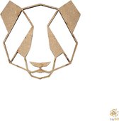 Lay3rD Lasercut - Houten Wanddecoratie - 12x12cm Panda - Geometrisch - MDF 3mm