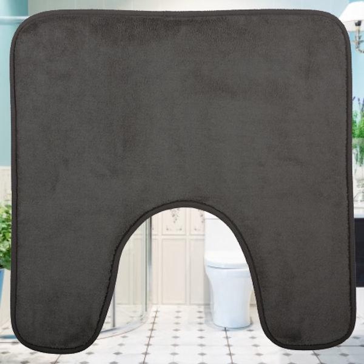 Decopatent® Tapis de Toilettes - Tapis de toilette avec antidérapant - Wc /  Tapis de