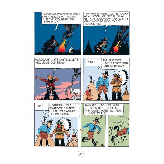 Kuifje - Tintin in America (Yawning) - Engels  Gekleurde versie Moulinsart Hergé