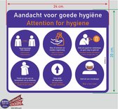 Hygiëne  huisregels. Covid 19 Hygiene House Rules corona sticker