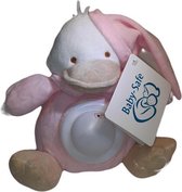 baby knuffel- nachtlampje- eend- roze