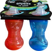 Tomme Tippee anti-lek drinkbeker voor baby's. 2 x 300 ml. Rood/blauw.