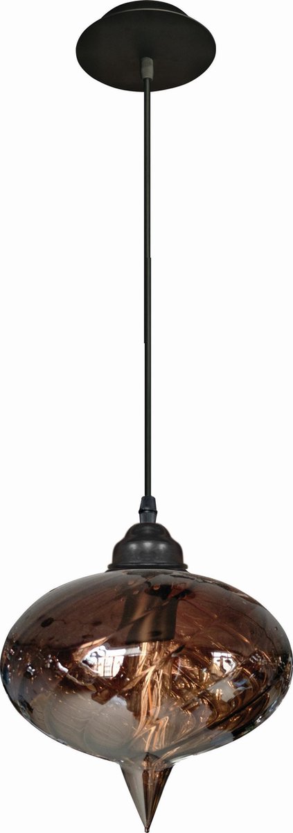 Interwonen Oosterse Hanglamp Bol - Glas Ø 20cm - E27 - Bruin