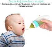 AdomniaGoods - Baby knijpfles met lepel - Baby lepel - baby fles -  Baby bestek - Baby verzorging - BPA vrij - Blauw