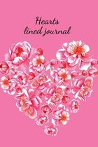 Hearts lined journal