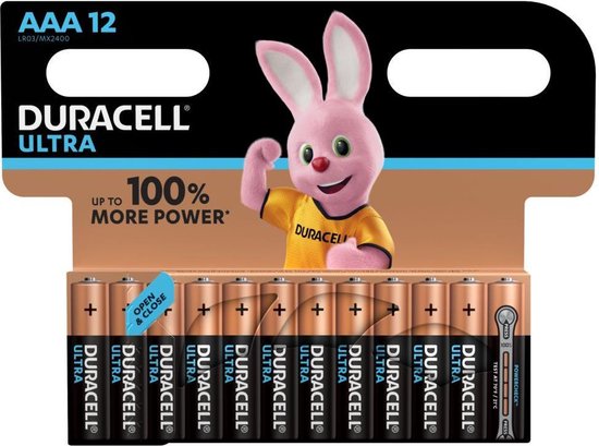 Duracell Ultra alkaline AAA-batterijen, verpakking van 12