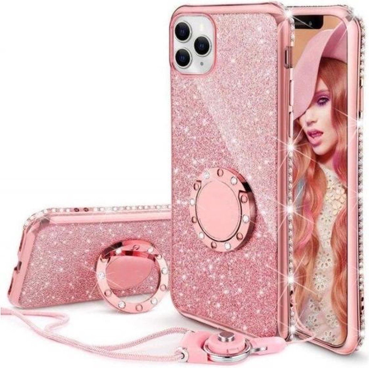 All About Your Phone Telefoonhoesje - Back Cover - Geschikt Voor Apple IPhone 12 - Roze
