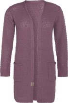 Knit Factory Luna Gebreid Dames Vest - Lila - 36/38 - Met steekzakken