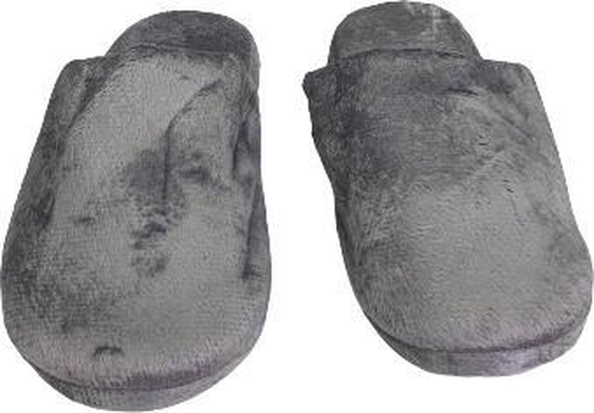 Merkloos Sans marque Model laag pantoffels velvet look Donkergrijs