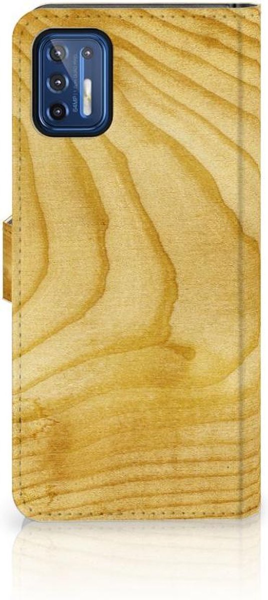 Motorola Moto G9 Plus Book Style Case Licht Hout