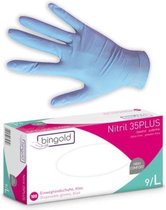 100 st. 100st. Nitril Handschoenen Blauw - Maat: L - L