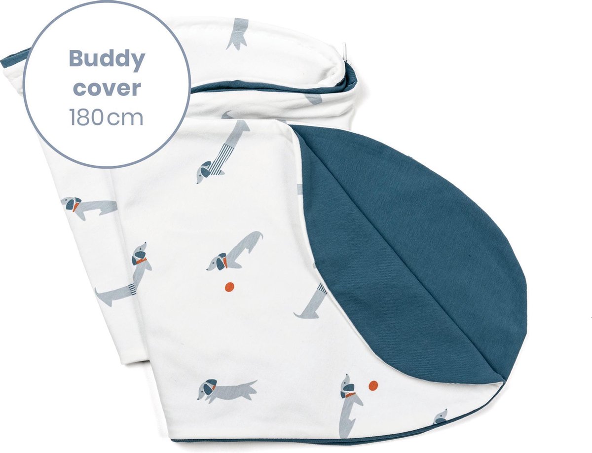 doomoo Buddy Cover - Dog Blue - Housse pour coussin d'allaitement Buddy