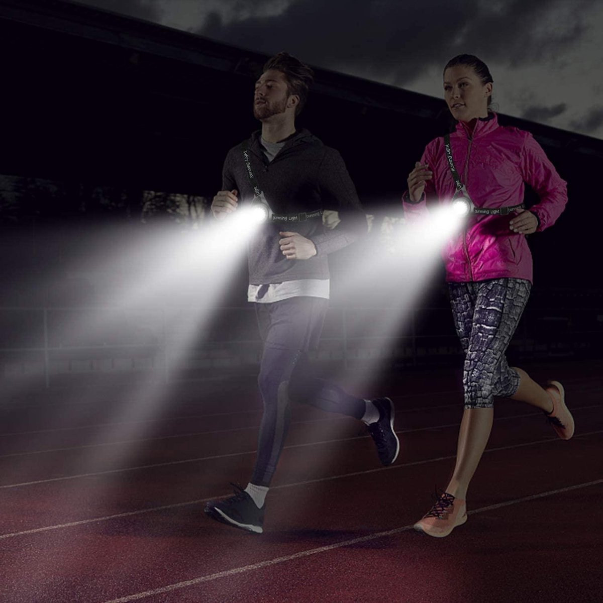 Lampe de course à pied, lampe de poitrine LED rechargeable USB, lampe de  sport, étanche, légère, lampe de corps pour la course, 3 modes d'éclairage