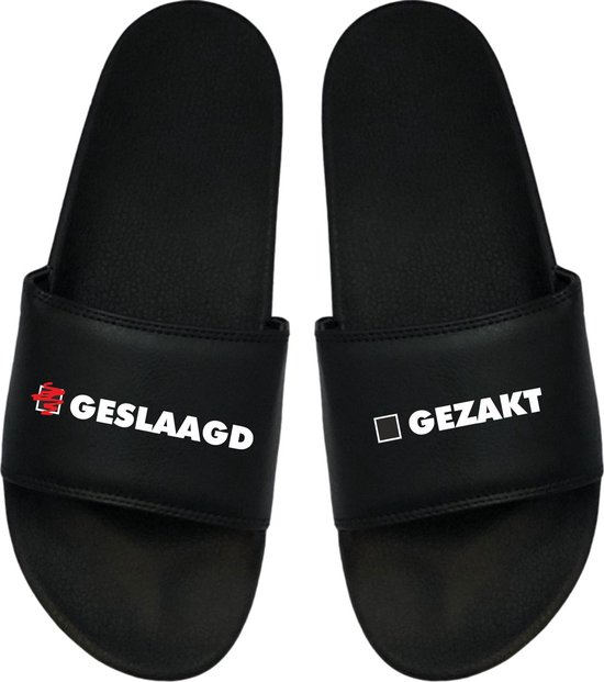 Cadeau Sint - Cadeau Kerst- Cadeau Examen - Cadeau Geslaagd - Cadeau Badslippers - Badslippers Geslaagd - Gezakt 39