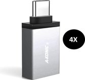 A-konic USB-C naar USB 3.0 Adapter (4-pack)- voor USB A OTG kabel - voor o.a. Apple, Surface, Dell, HP