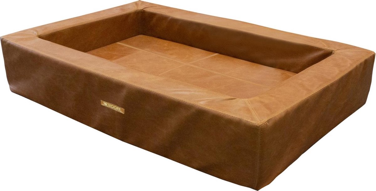 Wooff Mand Orthopedisch Pu-Leer Cognac – Hondenmand – 70x100x20 cm