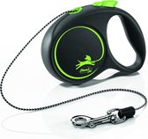 Flexi rollijn black design cord groen - XS 3 MTR TOT 8 KG