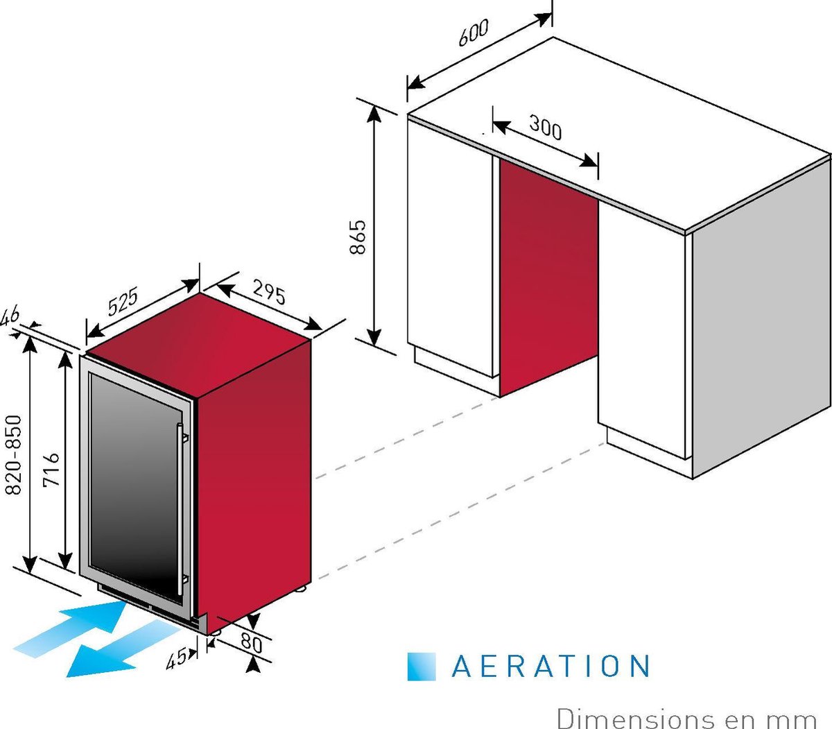 Le Chai LMN180 Wijnkoelkast - 18 Flessen - Inbouw of - afbeelding 3