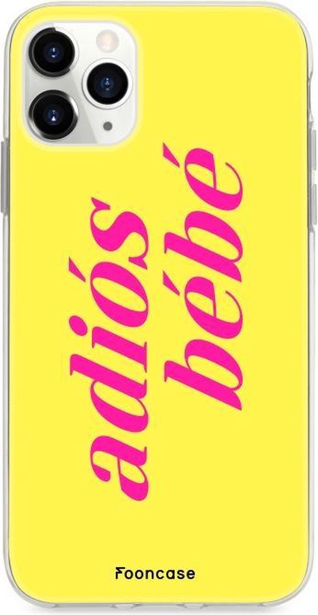 iPhone 12 Pro Max hoesje TPU Soft Case - Back Cover - Adios Bebe / Geel & Roze
