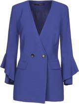 Annarita N • blauwe blazer met ruches • maat 36 (IT42)